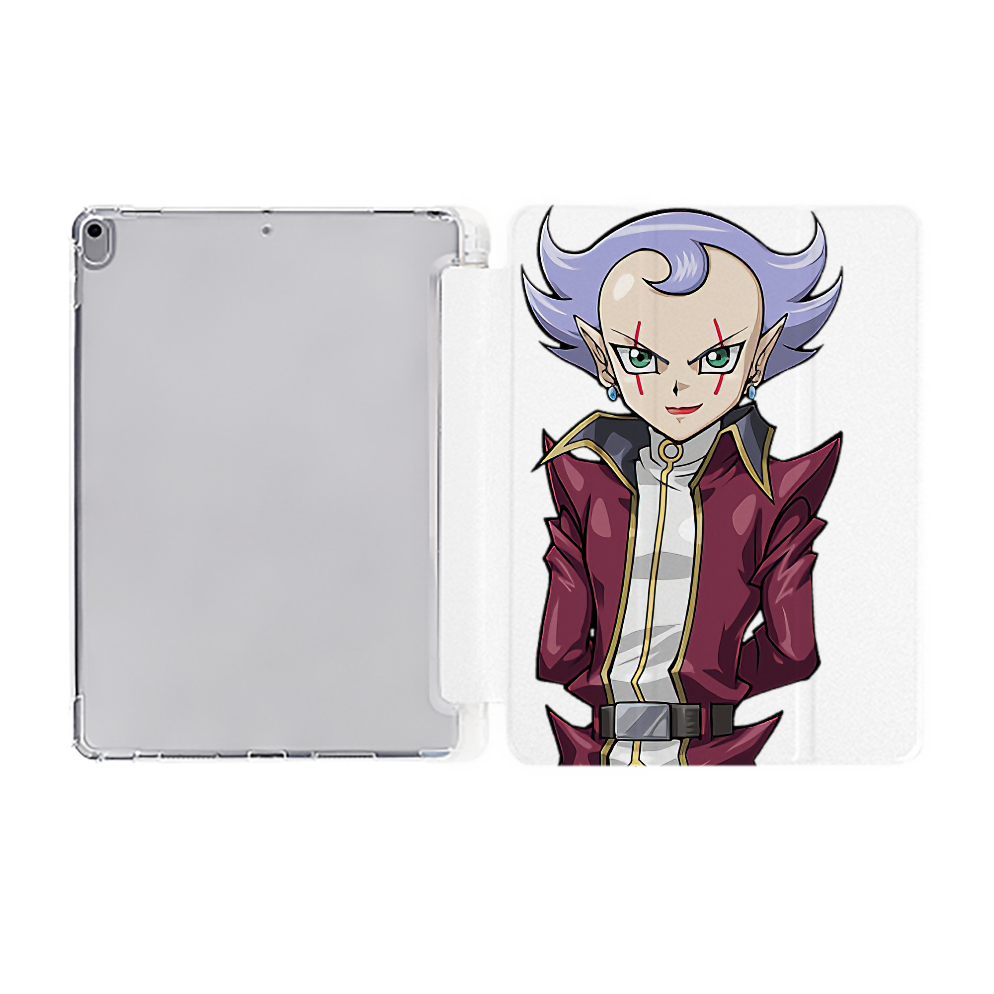 （画像用） 遊☆戯☆王 Yu-Gi-Oh! IPad ケース ペン収納付き 三つ折りスタンド PUレザー×シリコン 対応機種9.5/10.5/10.9インチ
